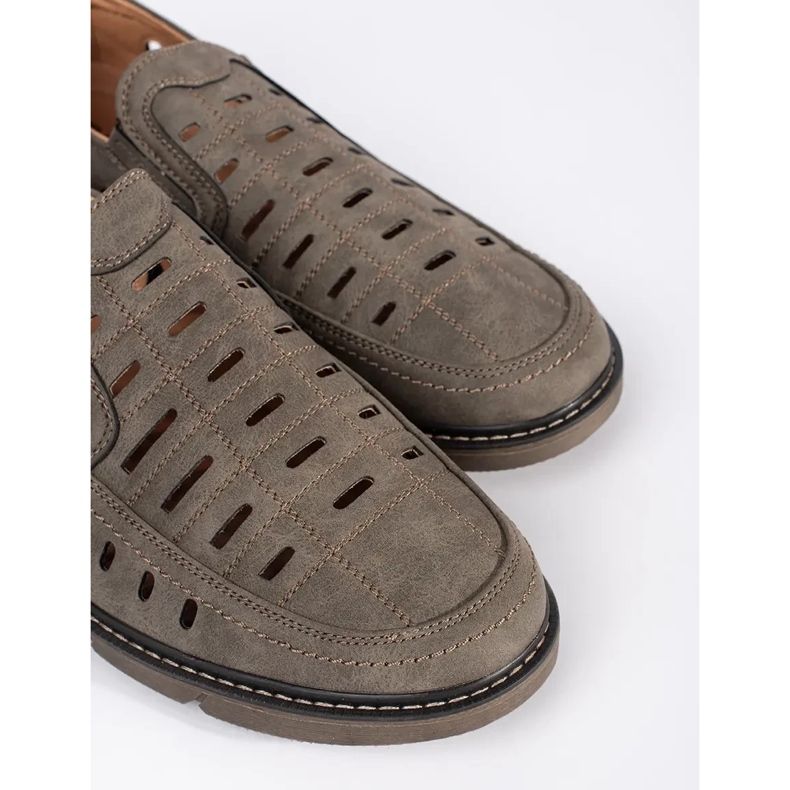 Mocassins slip-on ajourés homme brun 2