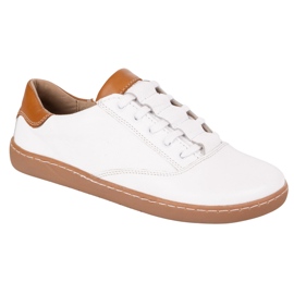 Sneakers pieds nus Maja Olivier pour femmes - chaussures en cuir blanc anatomique blanche 2