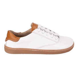Sneakers pieds nus Maja Olivier pour femmes - chaussures en cuir blanc anatomique blanche 1