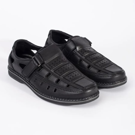 Chaussures ouvertes des hommes noirs le noir 2