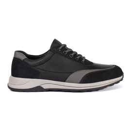Dentelle -up hommes de cuir écologique noir 2