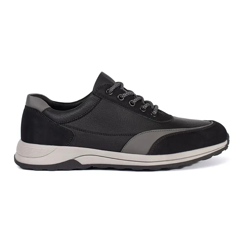 Dentelle -up hommes de cuir écologique noir 2