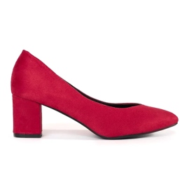 Goodin Pompes pour femmes en daim rouge 3