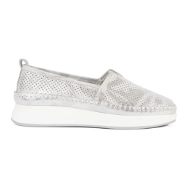 Goodin Chaussures en argent en cuir naturel 1