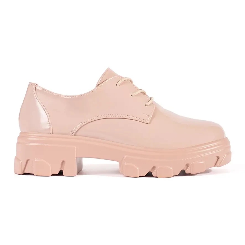 Chaussures à lacets peints sur la plate-forme rose 1