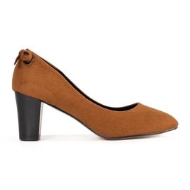 Goodin Escarpins en daim marron sur le pilier brun 2