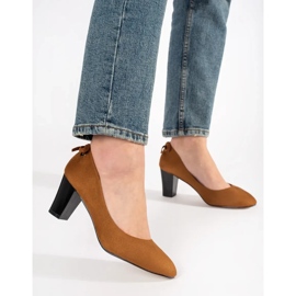 Goodin Escarpins en daim marron sur le pilier brun 3