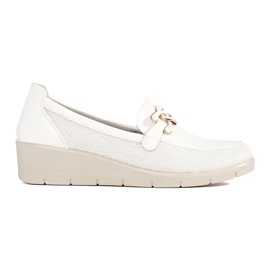 Seastar Chaussures de coin blanc avec une chaîne décorative blanche 1