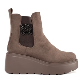 Goodin Boots bruns en daim tasse 1