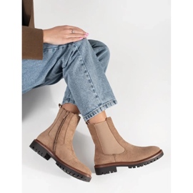 Bottes en daim beige chelsea 3