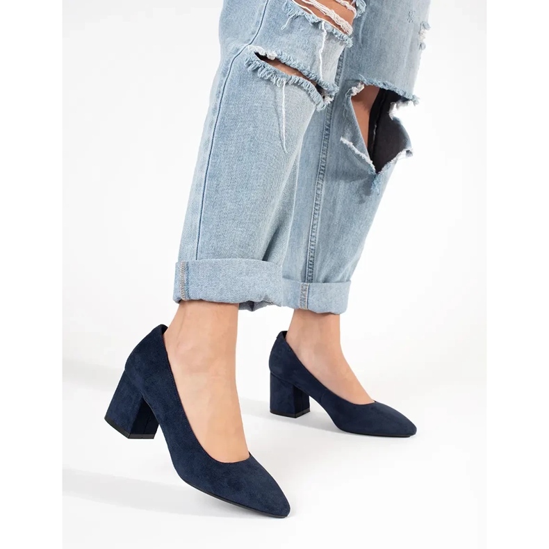 Pumps en daim de la Marine Sergio Leone bleu 2