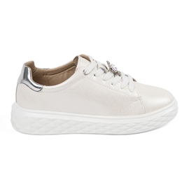 Baskets blanches et argentées avec épingles en cuir Sergio Leone 2