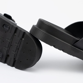 Seastar Les tongs noirs avec des boucles d'argent 2
