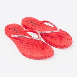 Seastar Flip rouge -flops avec zircons 4