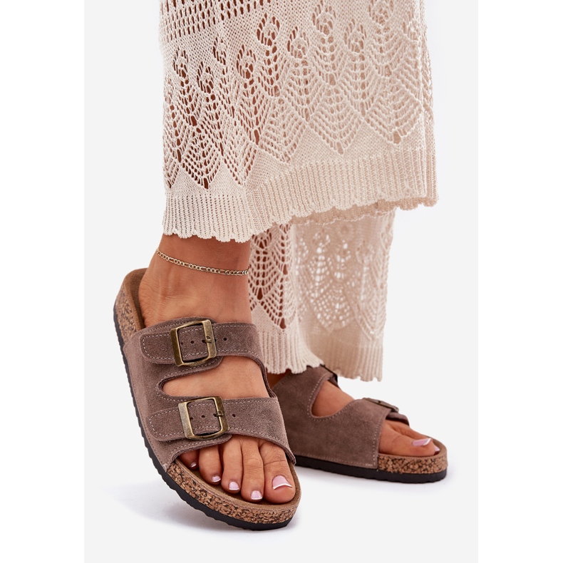 Inna Sole en liège avec des pinces à volonté sombre beige 1