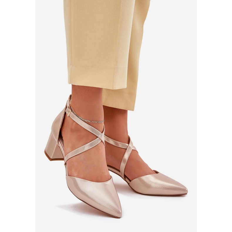 Pompes sur le post eco en cuir Sergio Leone SK830 PLN doré 1