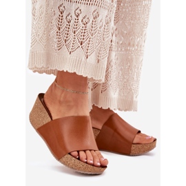 Zazoo 40291 Pantres de femmes en cuir sur les quartiers marron en liège brun 1 Zazoo 40291 Pantres de femmes en cuir sur les quartiers marron en liège brun 1