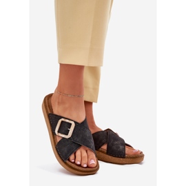 Les tongs pour femmes avec INBLU ED000025 Boucle noire 1 Les tongs pour femmes avec INBLU ED000025 Boucle noire 1