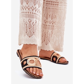 Crochet Femme à plat avec des talons plats noirs le noir 1