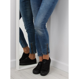 Baskets en daim noir pour femmes G-94 noir le noir 4