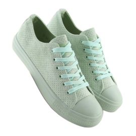 Baskets pour femmes en daim vert G-94 vert 5
