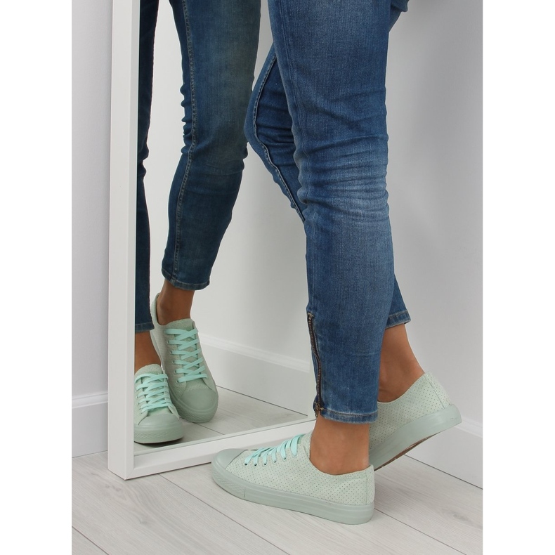 Baskets pour femmes en daim vert G-94 vert 1