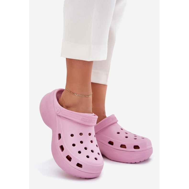 Slippers de mousse féminine sur une semelle massive Big Star RR274A120 Pink rose 1