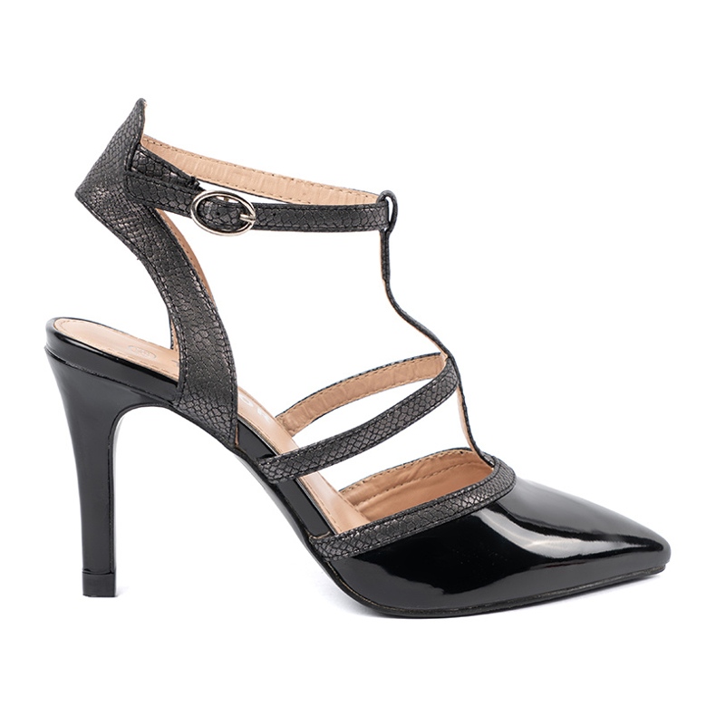 Pompes noires sur un talon haut le noir 2