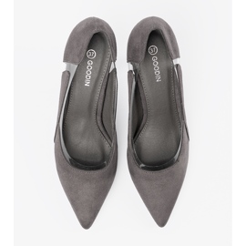 Goodin Pompes en daim gris avec inserts transparents 4