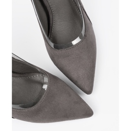 Goodin Pompes en daim gris avec inserts transparents 6