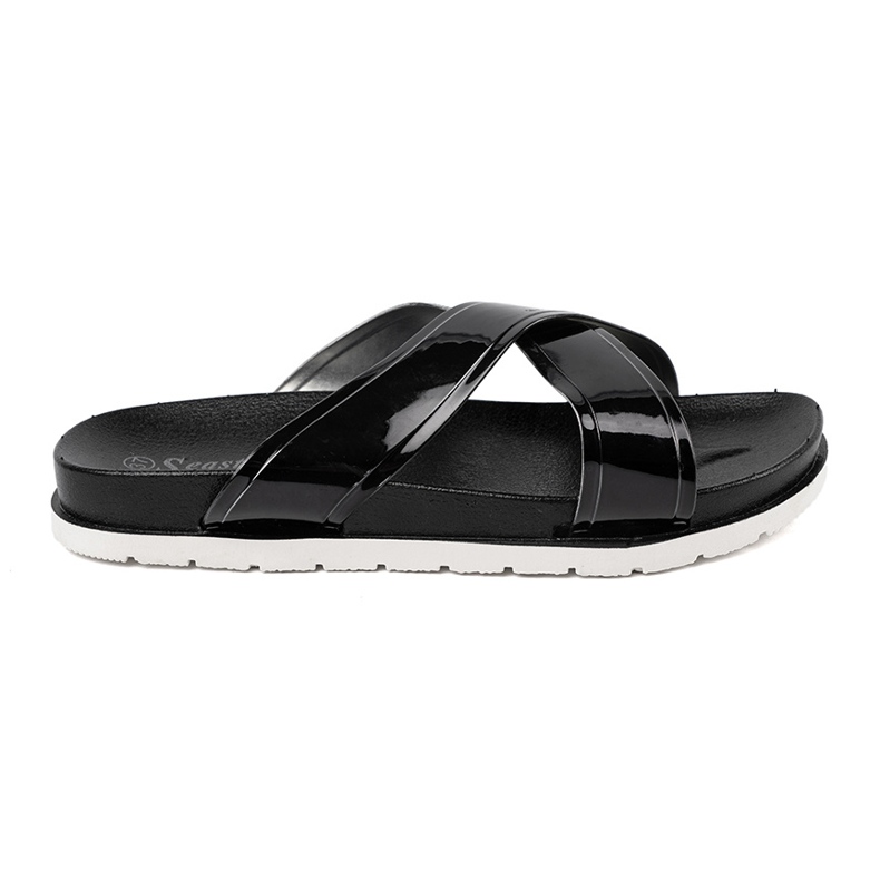 Seastar Pantres de femmes noires à rayures verni 1