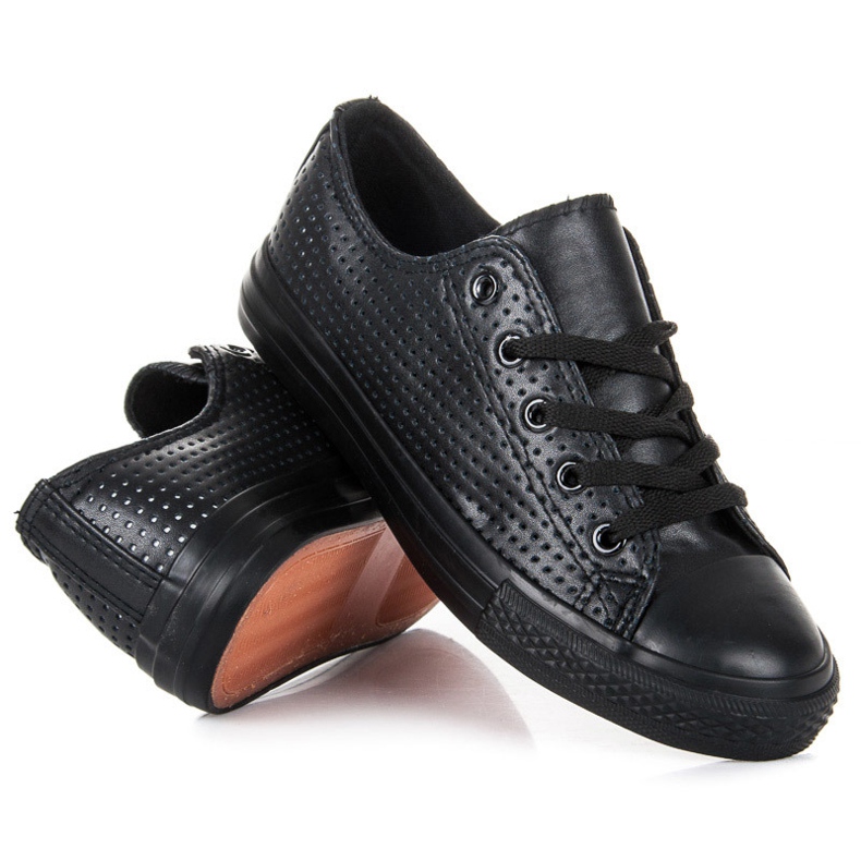 Kylie Baskets Ajourées Sur La Reliure le noir 2