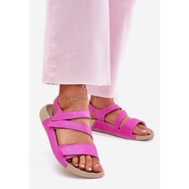 Sandales en cuir pour femmes Zazoo K1004 Fuchsia rose 2
