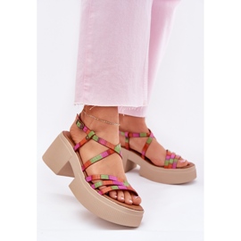 Sandales en cuir pour femmes Maciejka 06990-39 Multikolor multicolore 2