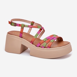 Sandales en cuir pour femmes Maciejka 06990-39 Multikolor multicolore 4