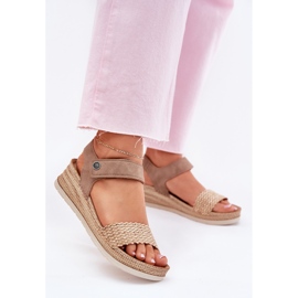 Sandales féminines sur le coin inblu RV000014 beige 2