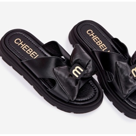 Les tongs en cuir féminin sur la plate-forme avec Chebello 4647 Black Arc noir 2