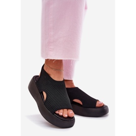 Sandales Plateforme Femme Noir 1