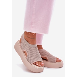Sandales à plateforme pour femmes, beige 1