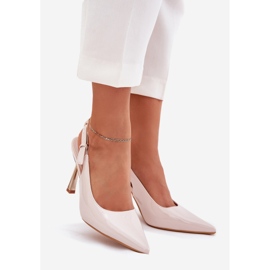 Peint à talons hauts avec un talon ouvert et pointé des toas beige 1