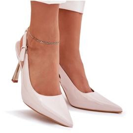 Peint à talons hauts avec un talon ouvert et pointé des toas beige 11