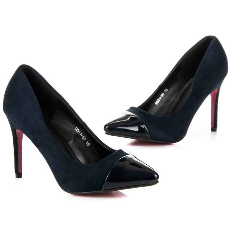 Erynn Escarpins en daim bleu marine 1