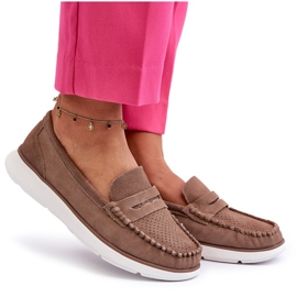 Modages en daim pour femmes sur la plate-forme Sergio Leone SP012 Light Beige 5