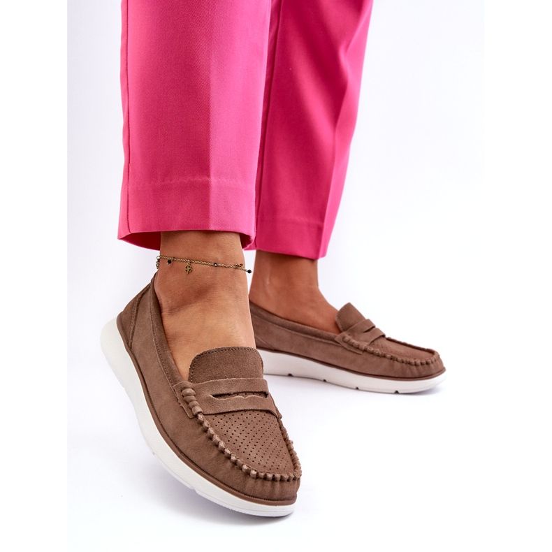 Modages en daim pour femmes sur la plate-forme Sergio Leone SP012 Light Beige 1