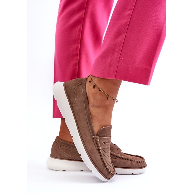 Modages en daim pour femmes sur la plate-forme Sergio Leone SP012 Light Beige 3