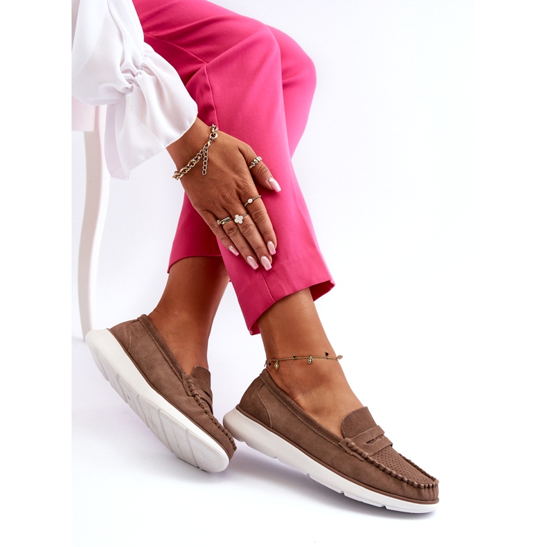 Modages en daim pour femmes sur la plate-forme Sergio Leone SP012 Light Beige 4