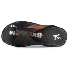 Kampol Chaussons cuir homme 216KAM noir le noir 6