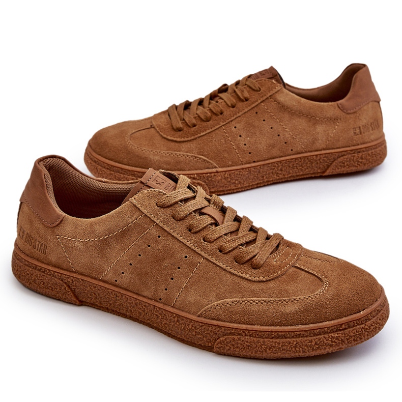 Baskets en daim pour hommes Big Star NN174186 Camel beige 6