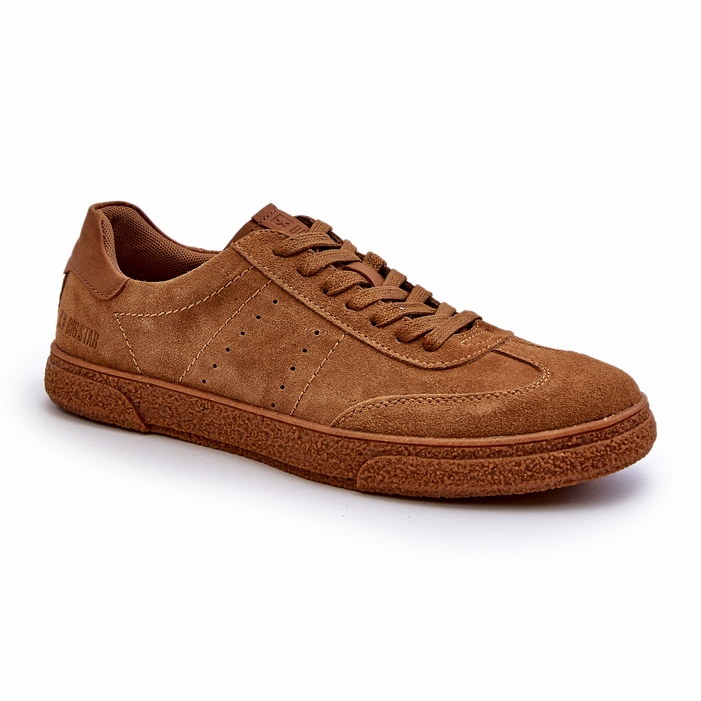 Baskets en daim pour hommes Big Star NN174186 Camel beige 2