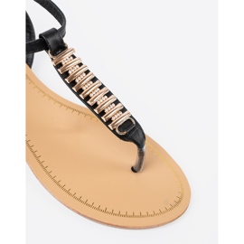 Sandales pour femmes noires avec décorations dorées le noir 1 Sandales pour femmes noires avec décorations dorées le noir 1